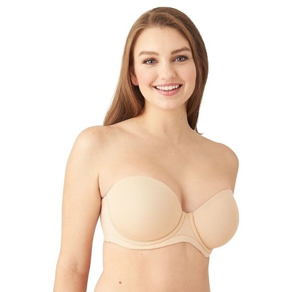Wacoal 36H Bra Tan Nude Red Carpet Strapless Underwire Full Coverage Cups 854119 - Picture 1 of 8